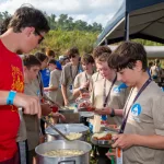 Scouts serve food at the National Jamboree